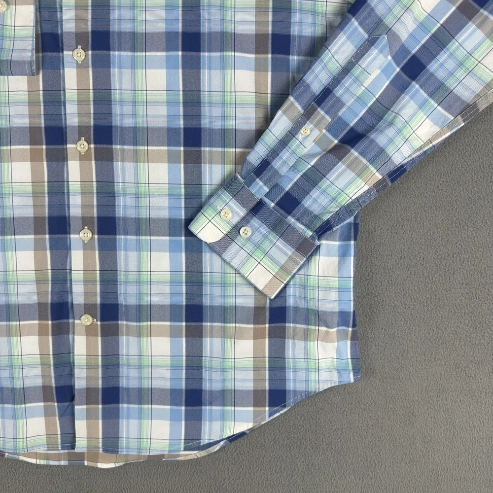 Peter Millar Shirt Large‎ Blue Colorful Sport Performance Quiet Luxury Office